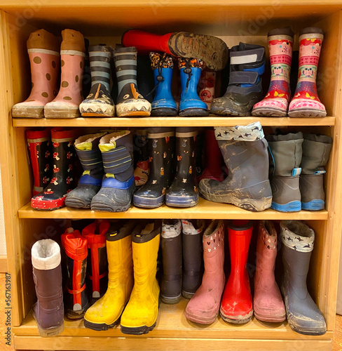 Shoe rack in a kindergarten