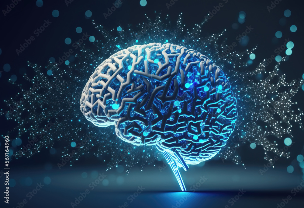 abstract brain. generative AI	
