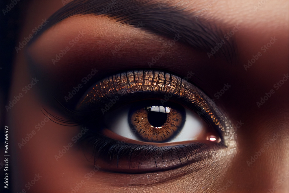 Nahaufnahme von einem geschminkten Auge - Generative Ai Nahaufnahme von einem geschminkten Auge - Generative Ai