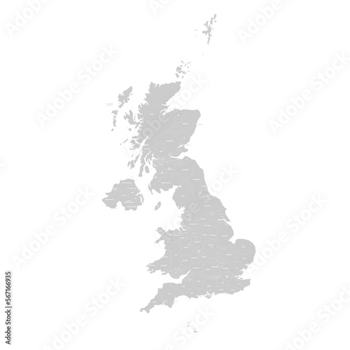 UK political map of administrative divisions