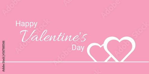 Lettering Happy Valentines Day banner. Valentines Day greeting card template with typography text happy valentine`s day. 