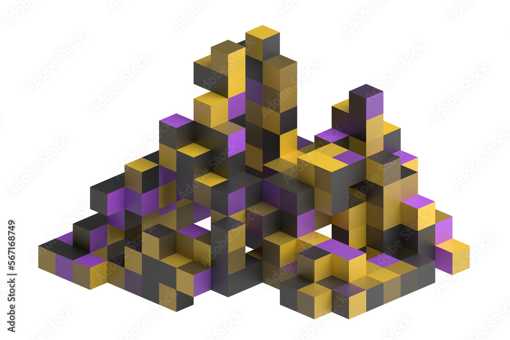Colorful geometric structure, 3d render Colorful geometric structure, 3d render