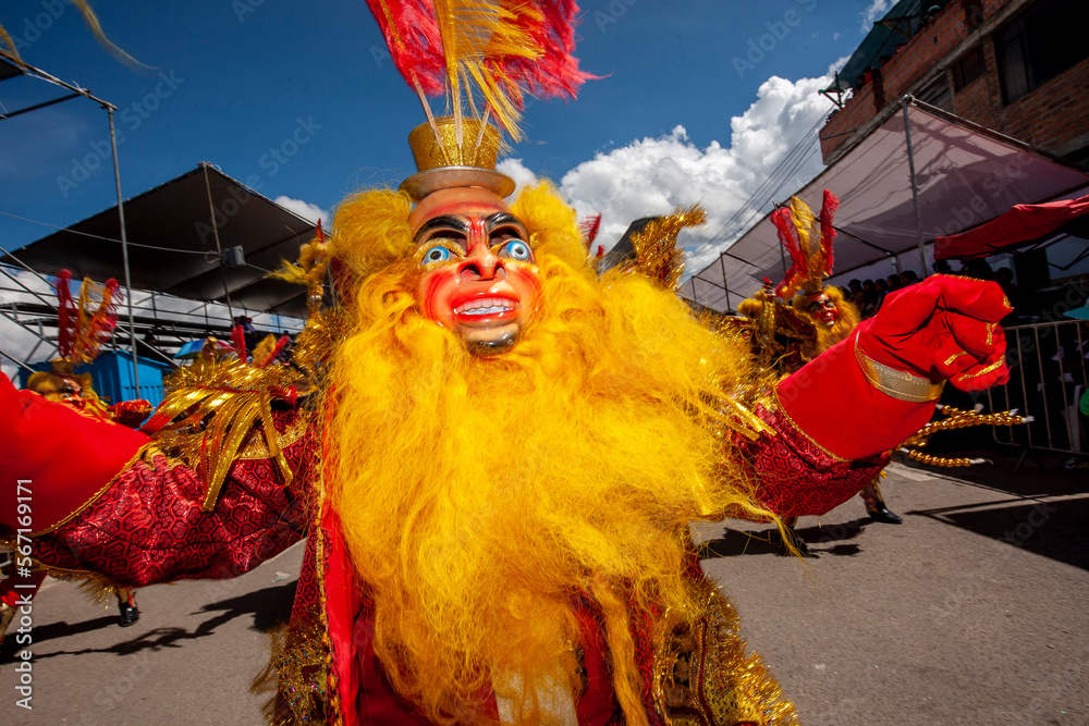 Dancers with typical devil costumes and other representations celebrate ...