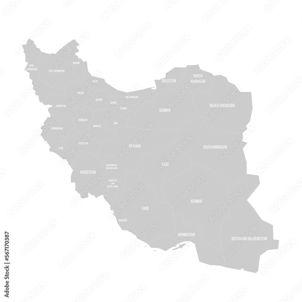Iran political map of administrative divisions Stock Vector | Adobe Stock