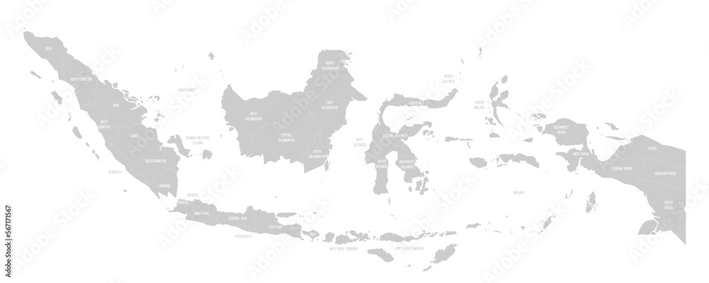 Indonesia political map of administrative divisions