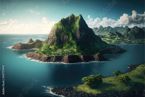 Dominica landscape, created with generative ai