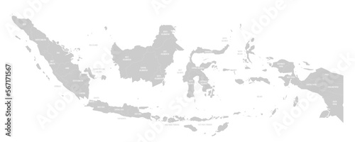 Indonesia political map of administrative divisions