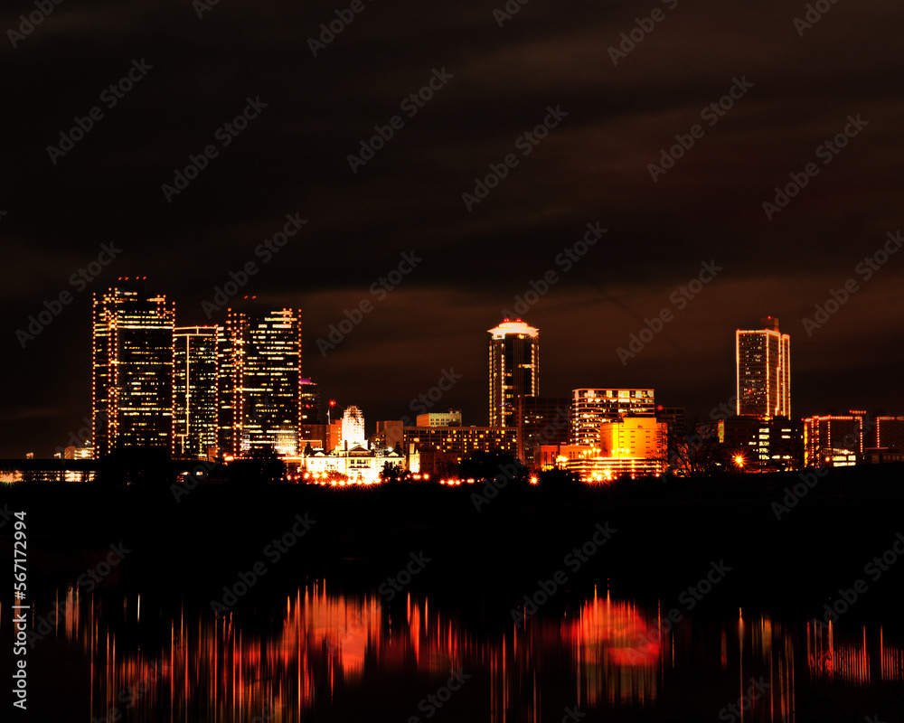 Fototapeta premium Downtown Fort Worth Texas at Night