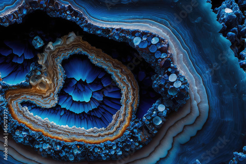 Sapphire Blue Geode Crystal Closeup © Devin