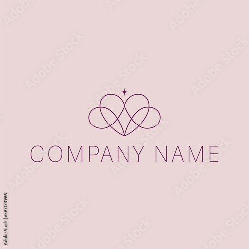 Modern abstract heart and star logo design symbolizing love, inspiration, and excellence. Perfect for brands in wellness, beauty, charity, or creative industries.
