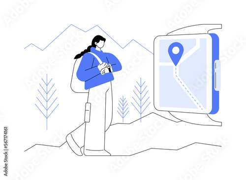 Smartwatch navigation abstract concept vector illustration.