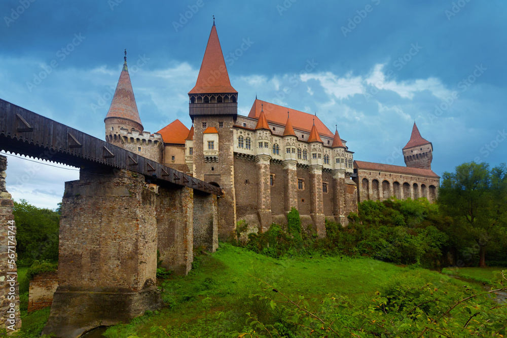 Photo of Corvin Castle which is histirical landmark of Romania.