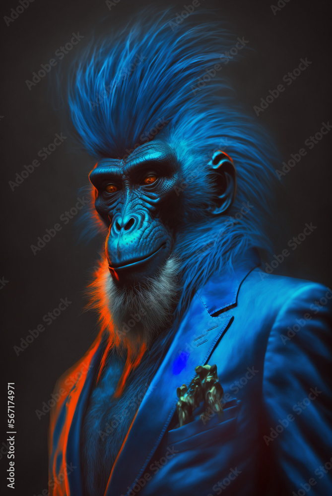 Charismatic Mandrill, Monkey, Generative AI Charismatic Mandrill, Monkey, Generative AI