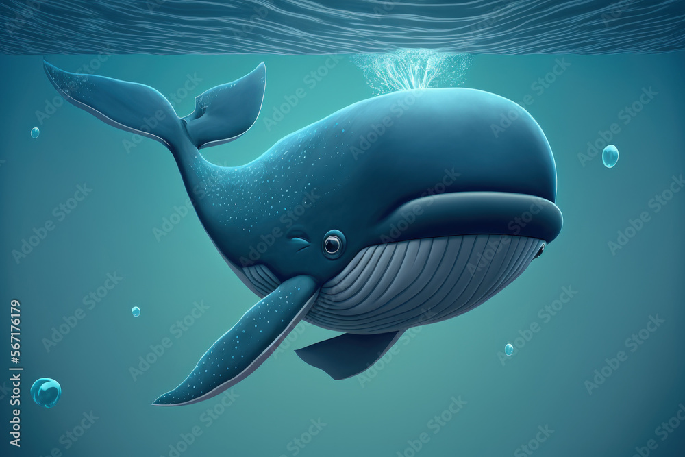 infant humpback whale. Generative AI