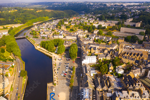 Top view of the city of Lannion. Brittany. France