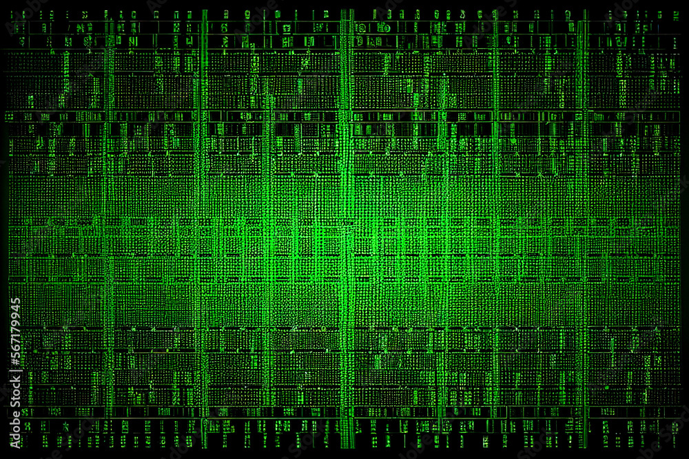Green Code Background Pattern - Generative Ai