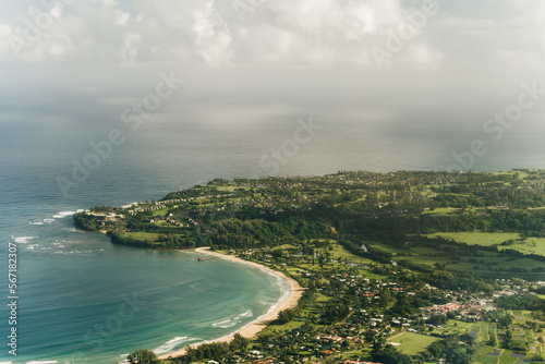 Hanalei Bay is the best surfing beach on Kauai Island.