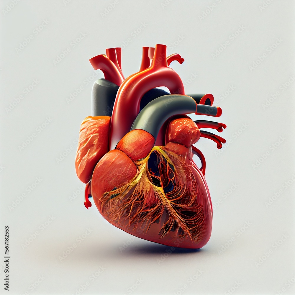 Naklejka premium Realistic heart, generative ai