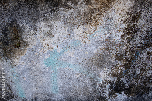 Old concrete wall with mildew stains grunge texture