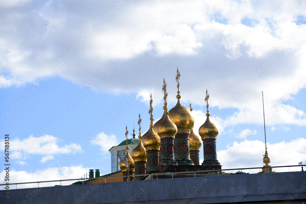 Moscow Kremlin architecture, popular landmark.