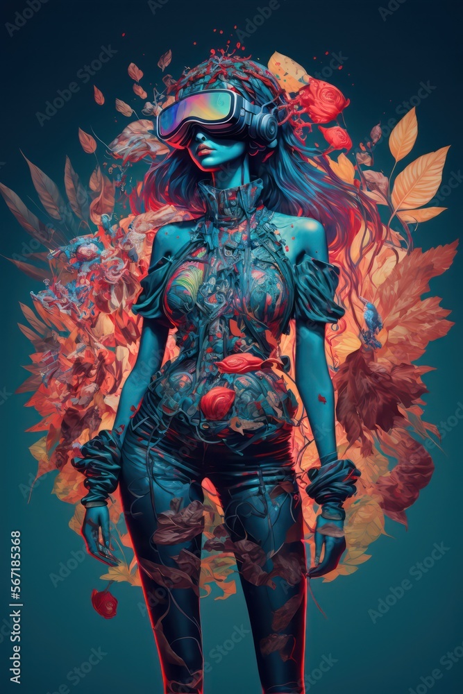 Fototapeta premium Virtual reality, Metaverse exploration, artistic concept.