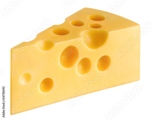 Delicious piece of cheese cut out