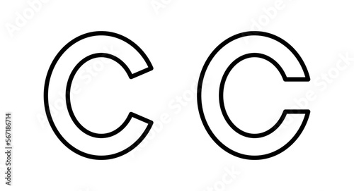 Copyright icon vector illustration. copyright sign and symbol