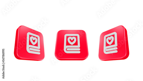 3D Render Valentine With invitation Icon For UI UX Web Mobile App Social Media Promotion