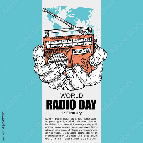 World Radio Day,  Poster and Banner photo