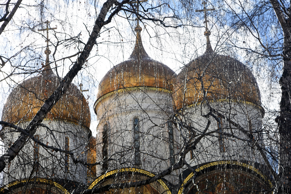 Moscow Kremlin architecture, popular landmark. Dormition church.