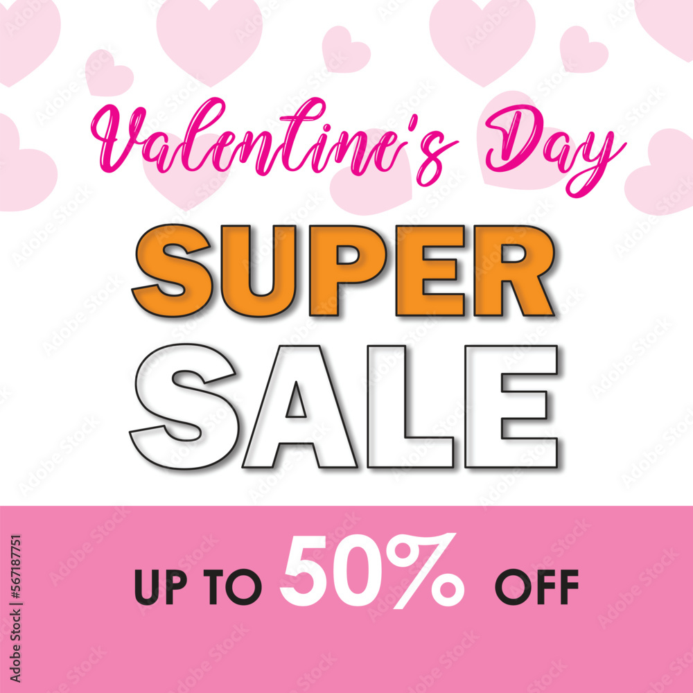 Fototapeta premium Valentine's day sale background