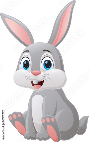Cute little rabbit cartoon sitting