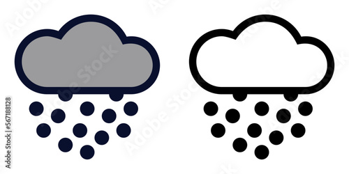 Hail Storm. Color and Line Icons