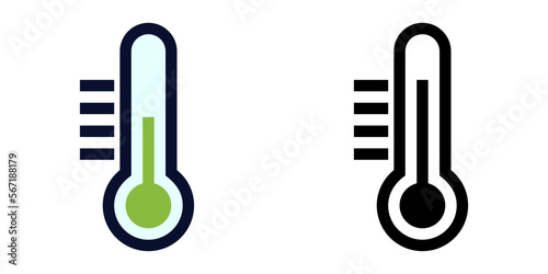 Thermometer. Color and Line Icons