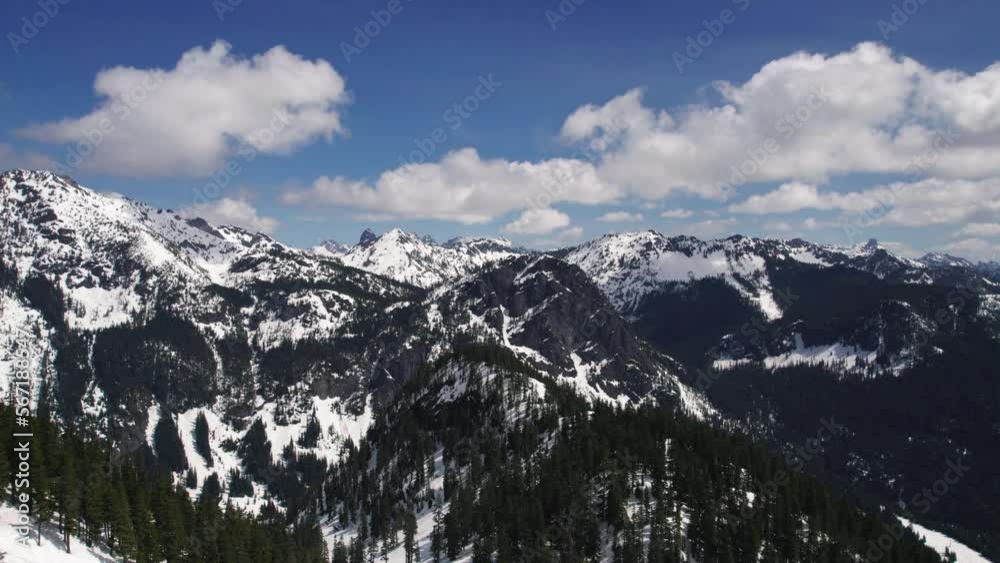 Mountain Peak Drone Parallax in Spring Season Mountain Peak Drone Parallax in Spring Season