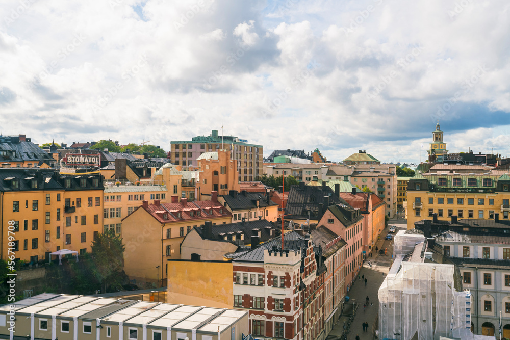 Slussen in Sodramalm from above, stockholm, Sweden