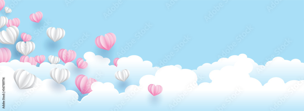 happy Valentines Day, hearts in the sky, sweet love