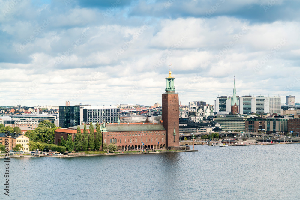 Fototapeta premium View of the city hall and the central station area in Stockholm