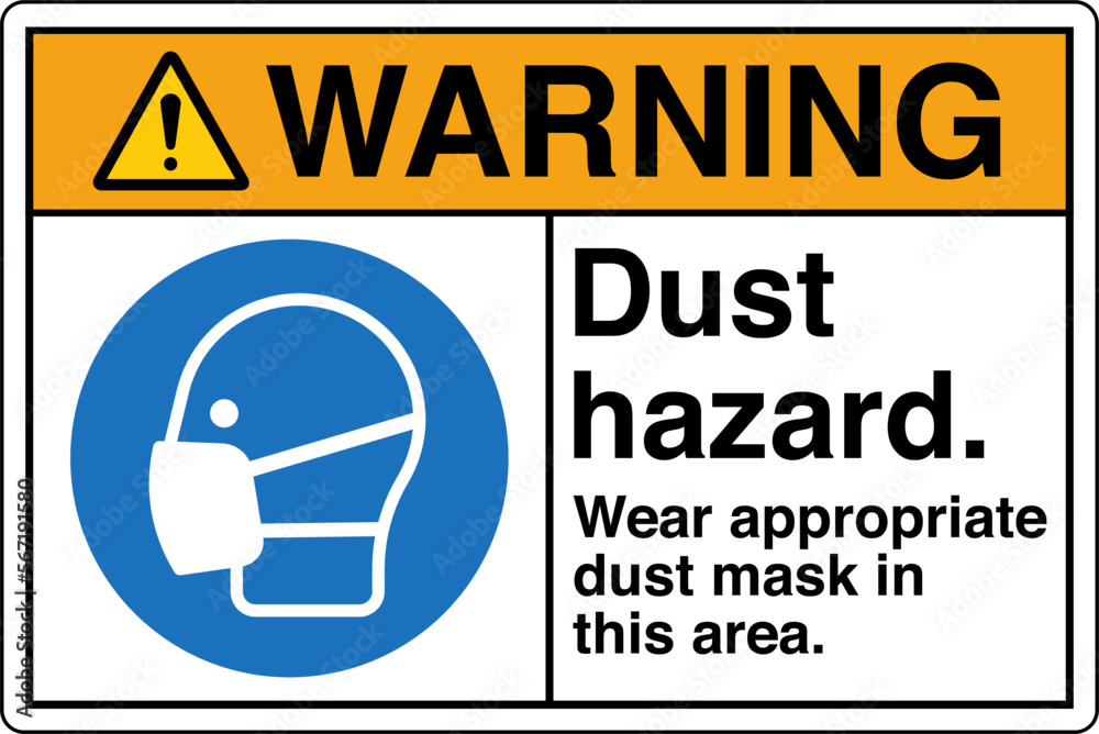 Safety Sign Marking Label Symbol Pictogram Standards Warning Dust