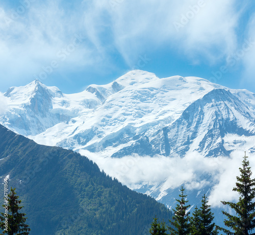Mont Blanc mountain massif (view from Plaine Joux outskirts)