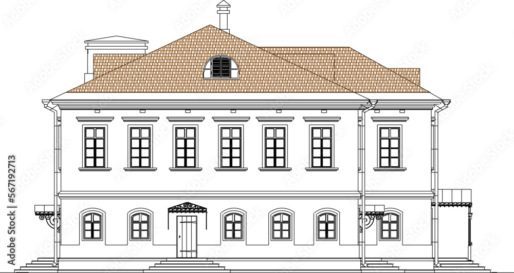 Vector illustration sketch of classic government building