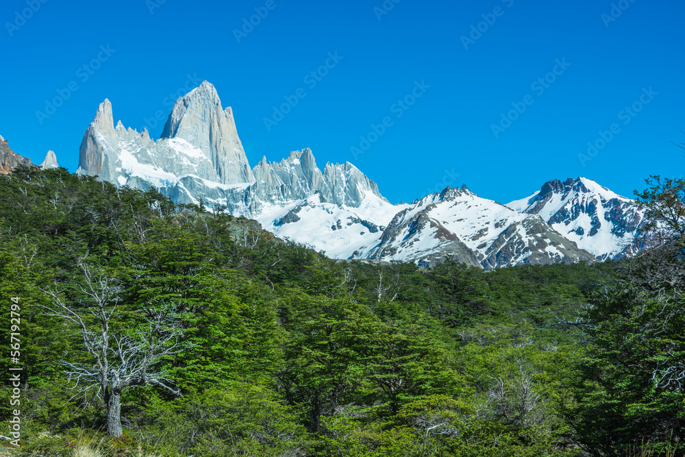 View of the beautiful Fitz Roy Mountain - El Chaltén, Argentina