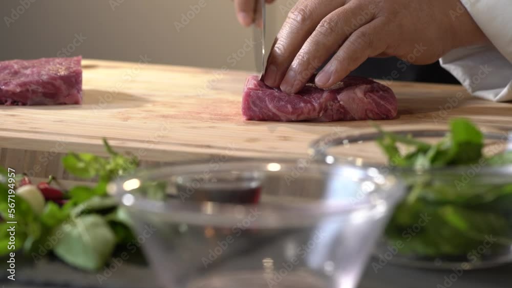Chef butcher expertly wields his sharp knife, deftly slicing through the raw meat, the muscles rippling beneath his sleeves as he carefully portions out the cuts.
Chef butcher expertly wields his sharp knife, deftly slicing through the raw meat, the muscles rippling beneath his sleeves as he carefully portions out the cuts.