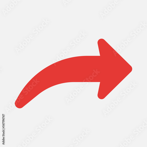 Right arrow icon vector illustration in flat style, use for website mobile app presentation