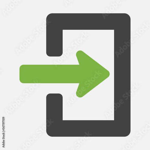 Log in icon vector illustration in flat style, use for website mobile app presentation