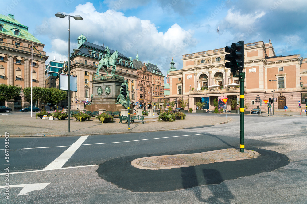 Gustav Adolfs torg square by the opera house in Stockholm