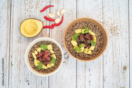 Tuna and avocado delivery power bowls healthy poke bowls 