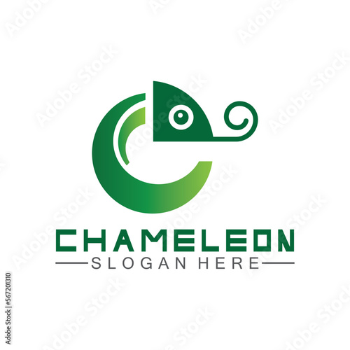 Chameleon logo design template. Vector illustration