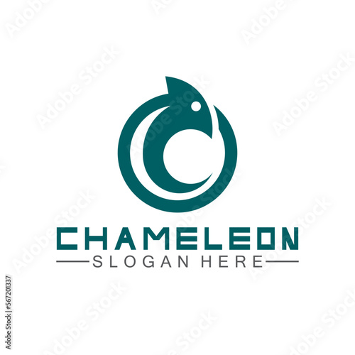 Chameleon logo design template. Vector illustration