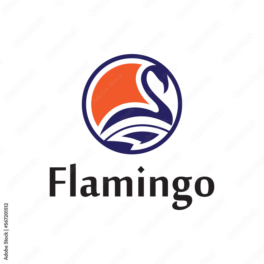 Iconic Flamingo logo designs concept vector, Flamingo bird logo template Iconic Flamingo logo designs concept vector, Flamingo bird logo template